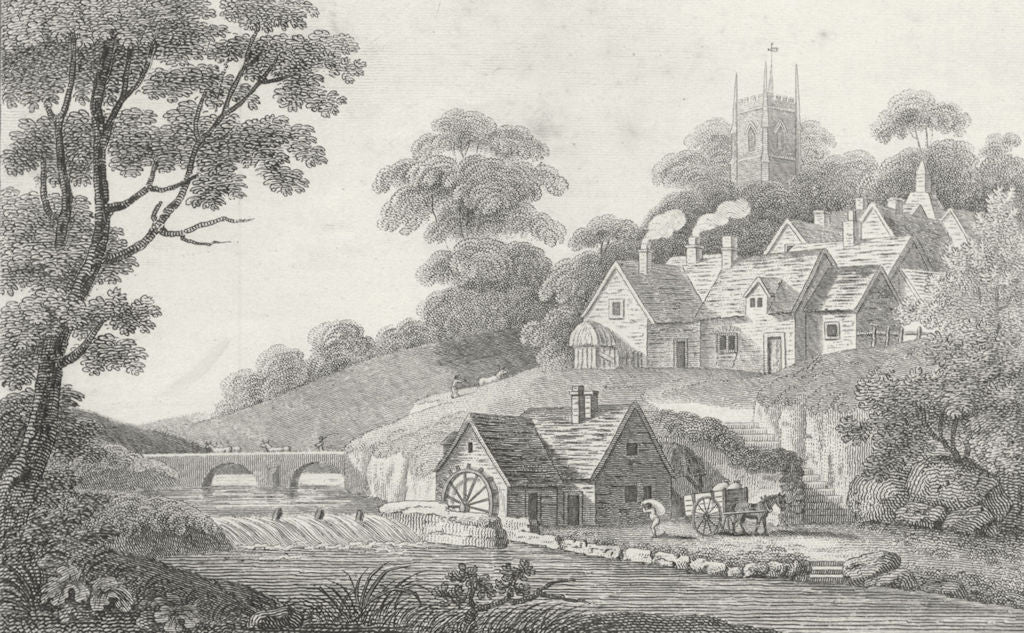 CHURCHES. Church hill toperowns Bosom'o thick tree c1800 old antique print